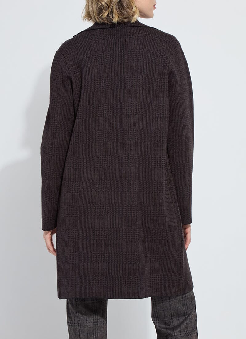 Lina Sweater Car Coat in double espresso/black by Lysse