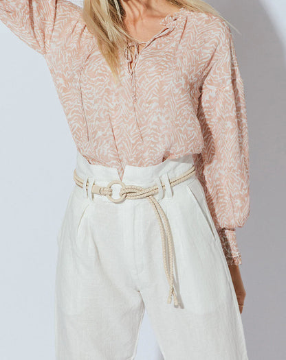 Loop Leather Belt in cream by Cleobella