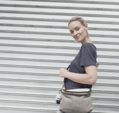 Woven Bag Strap in blush, grey and black by Kempton