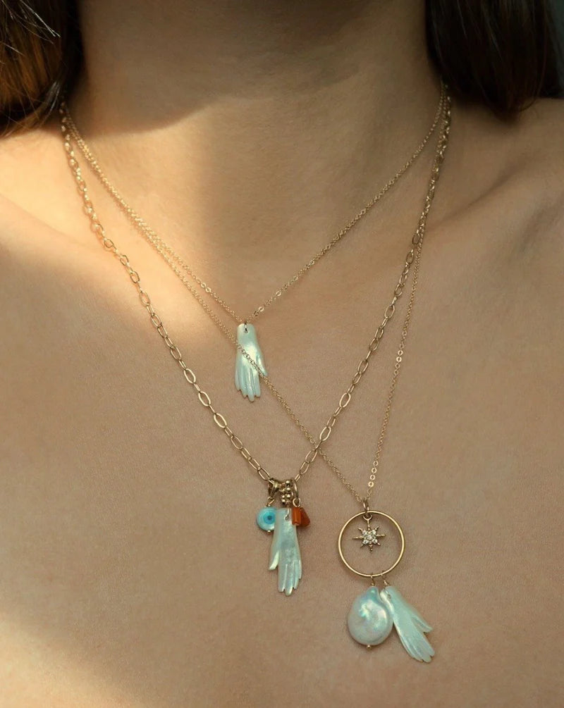 Manola Charm Necklace in gold by Kozakh