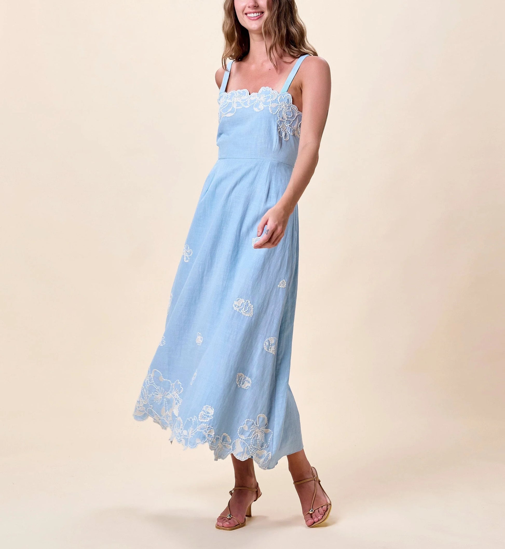 Marceline Midi Dress in glacier lake by Cleobella M