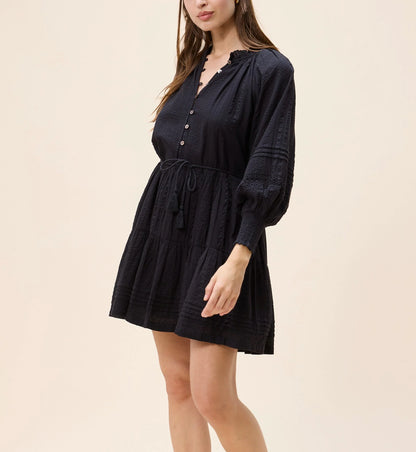 Meadow Mini Dress in black by Cleobella