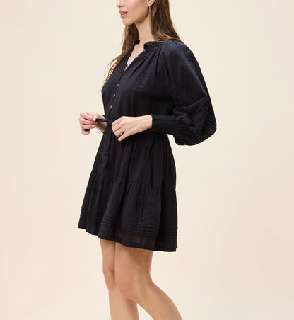 Meadow Mini Dress in black by Cleobella