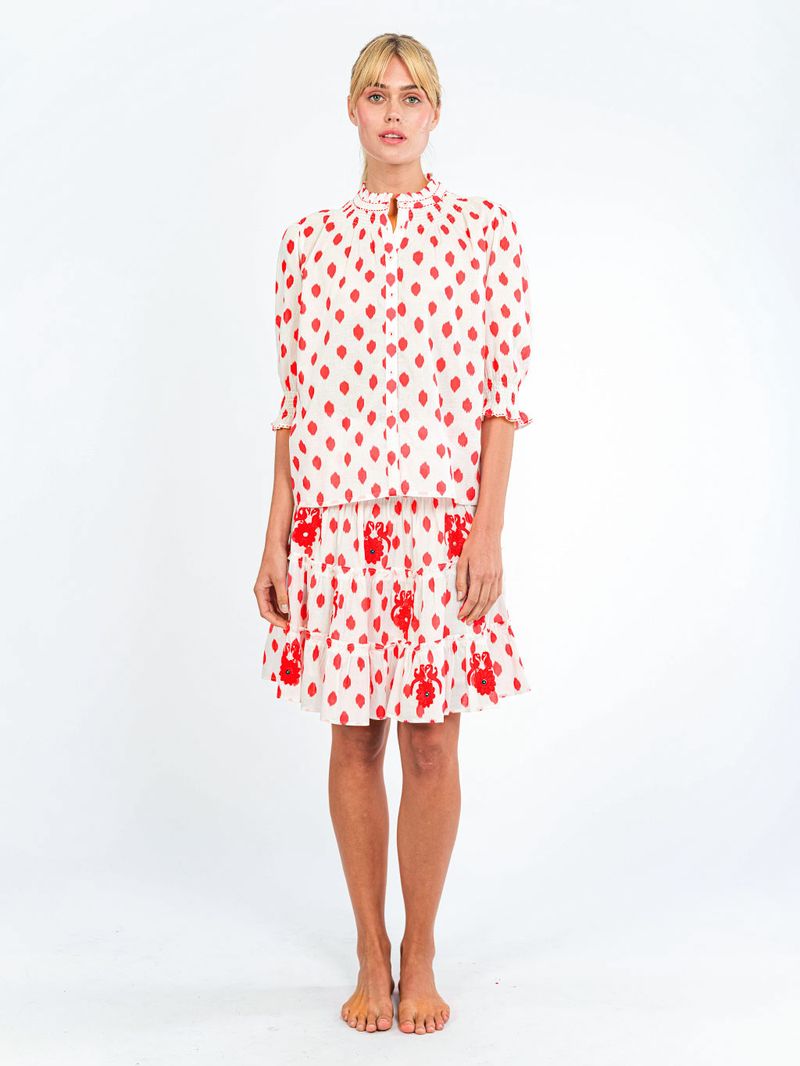 Bergamot Blouse in red dots by Nimo