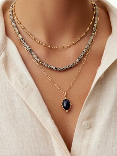 Triple Threat 3 Layer Necklace in gold by Farrah B