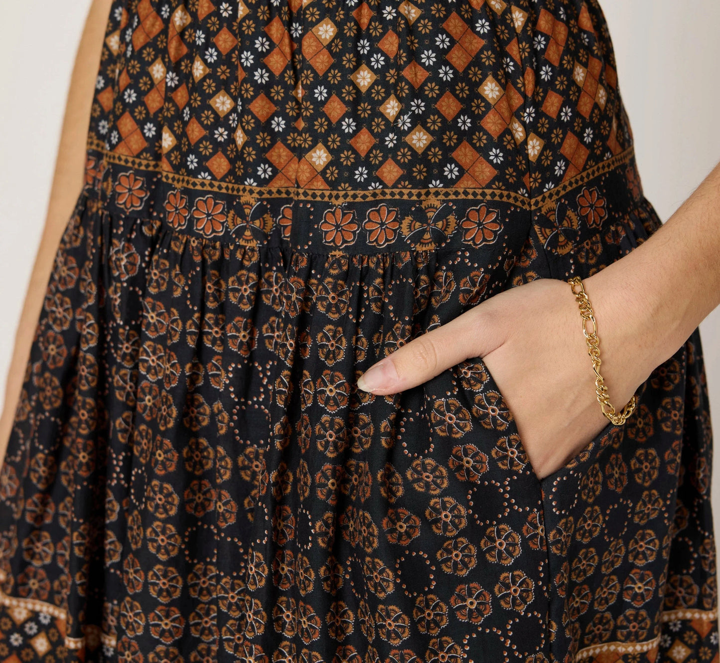 Nancy Midi Dress in zocalo print by Cleobella