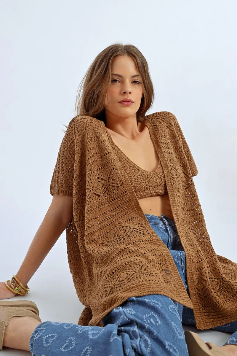 Lightweight Kimono in brown by Molly Bracken