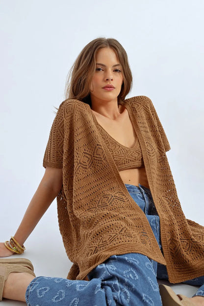 Lightweight Kimono in brown by Molly Bracken