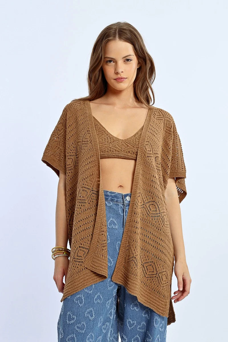 Lightweight Kimono in brown by Molly Bracken