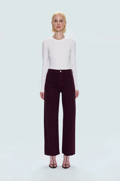 Penny High Rise Wide Leg Jean in Claret by Pistola