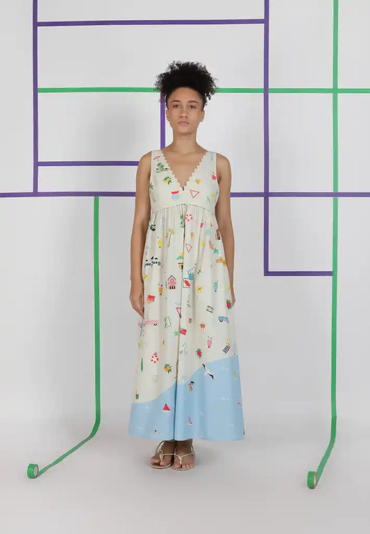 Febia Printed Maxi Dress in multi by Conditions Apply