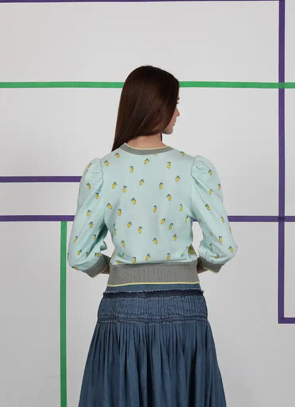 Eloviya Printed Sweater Top in multi by Conditions Apply