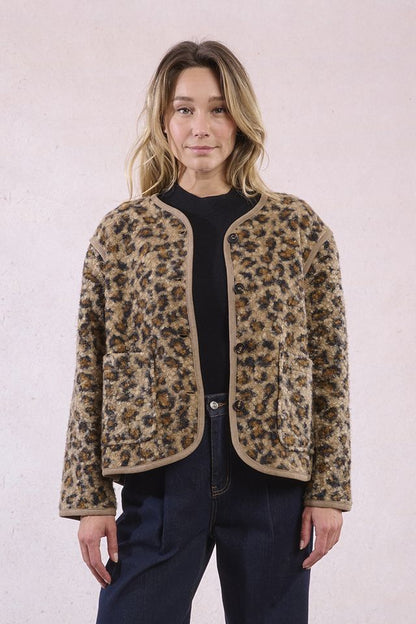 Animal Print Jacket in brown by Molly Bracken