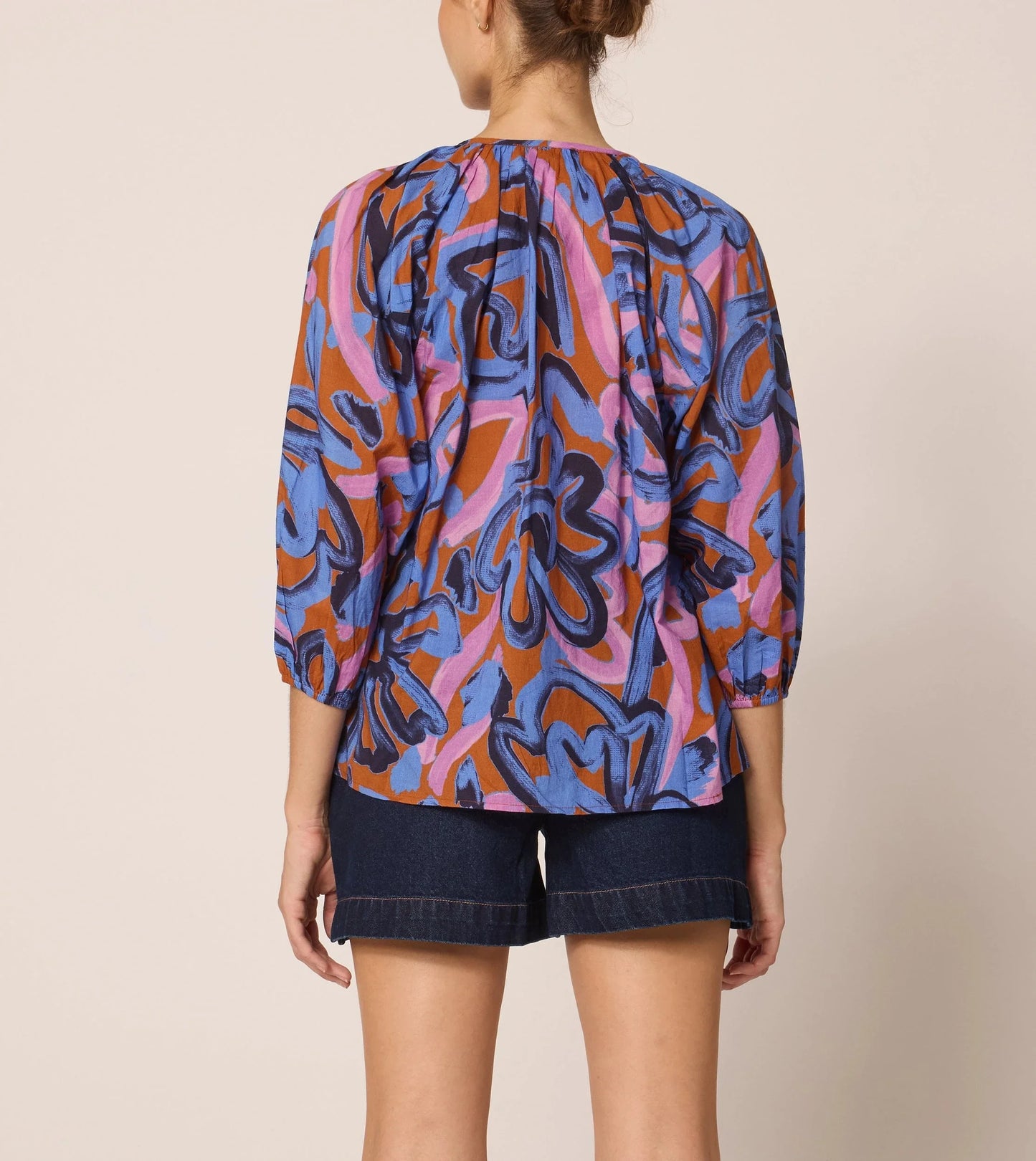 Ramona Printed Blouse in fresco print by Cleobella