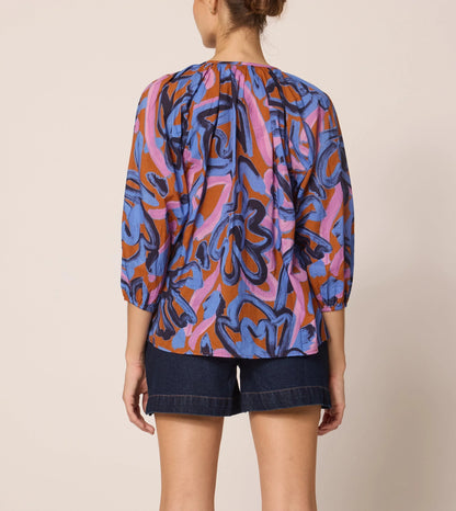 Ramona Printed Blouse in fresco print by Cleobella