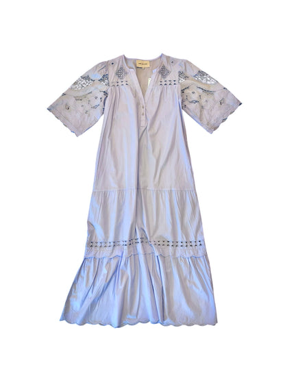 Dahlia Flower Embroidered Dress in blue by Rose & Rose XS Dahlia Flower Embroidered Dress in blue by Rose & Rose XS