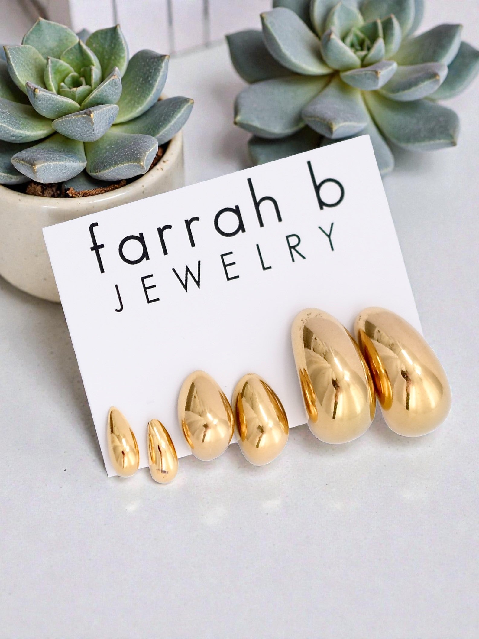 savvy | retail therapy gold earring set by farrah b jewelry 