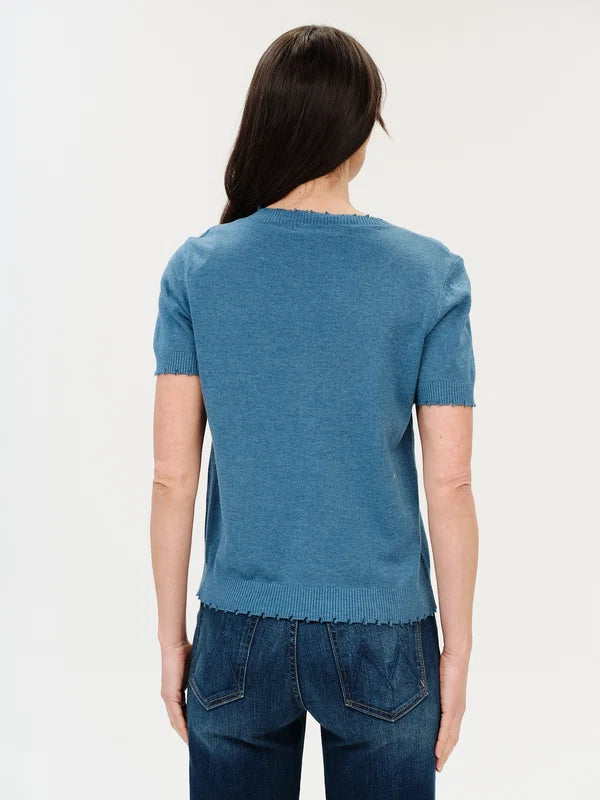 savvy | retail therapy model wearing womens gemma sweater by six fifty clothing 