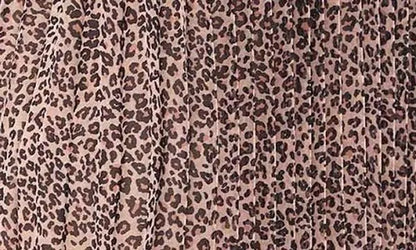 Baby Leopard Pleated Maxi Skirt in pink by Farm Rio