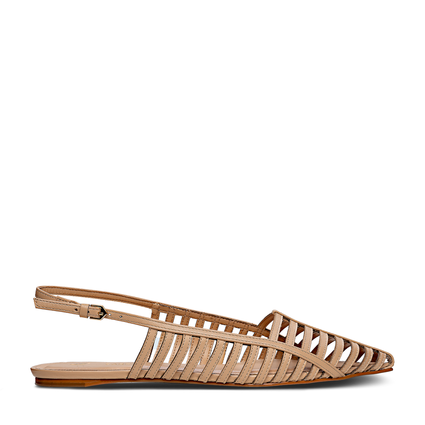 Kara Caged Slingback Flat in cru by Carrano