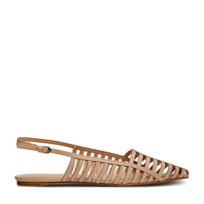 Kara Caged Slingback Flat in cru by Carrano