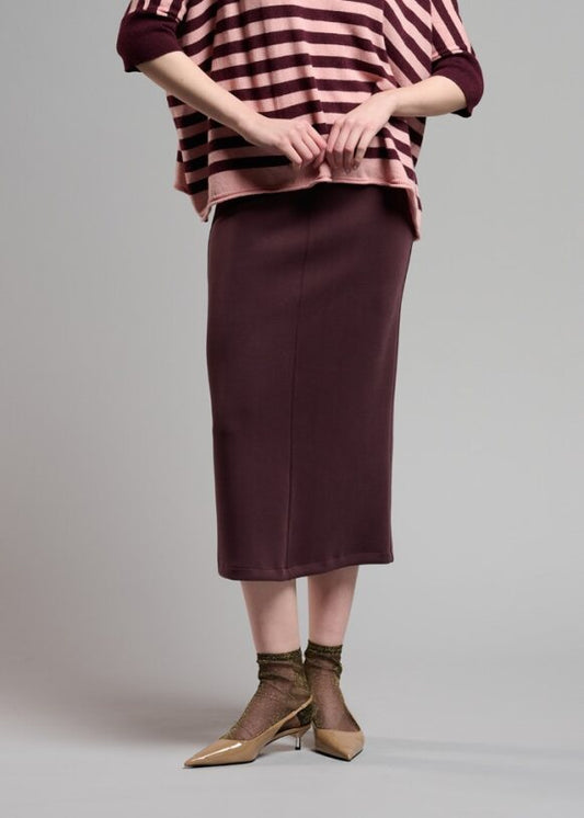 Scuba Skirt in dark brown by B-YU