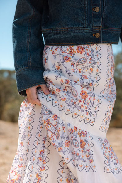 Marjorie Ankle Skirt in la ramos print by Cleobella