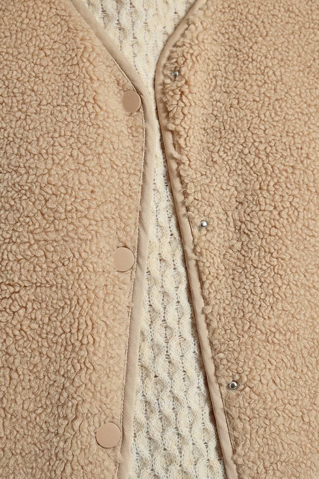 Shearling Vest in beige by Molly Bracken