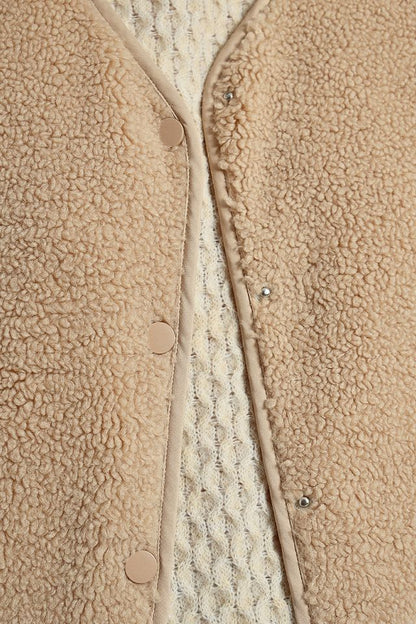 Shearling Vest in beige by Molly Bracken