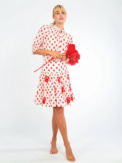 Bergamot Blouse in red dots by Nimo