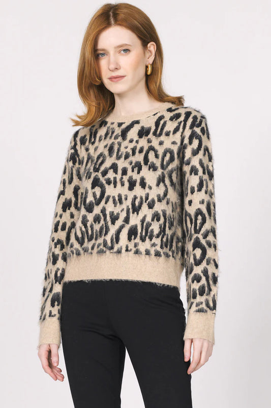 Mina Pullover Sweater in snow leopard by Another Love