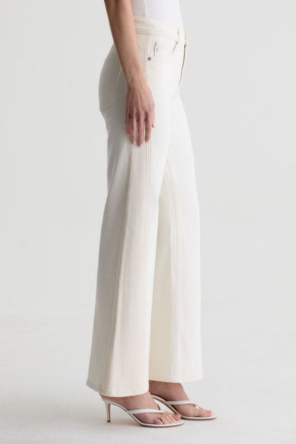 Saige High Rise Wide Leg in powder/ecru by AG
