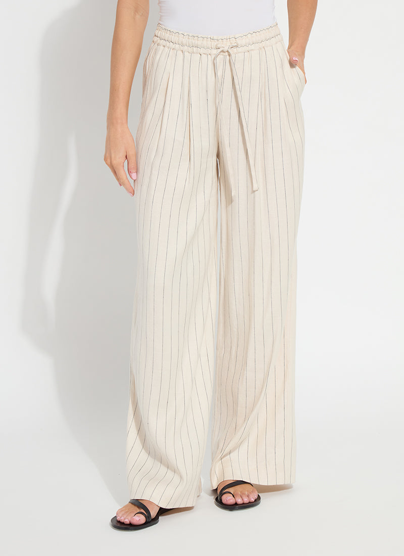 Iria Pleated Drawstring Wide Leg Pant in summer linea by Lysse