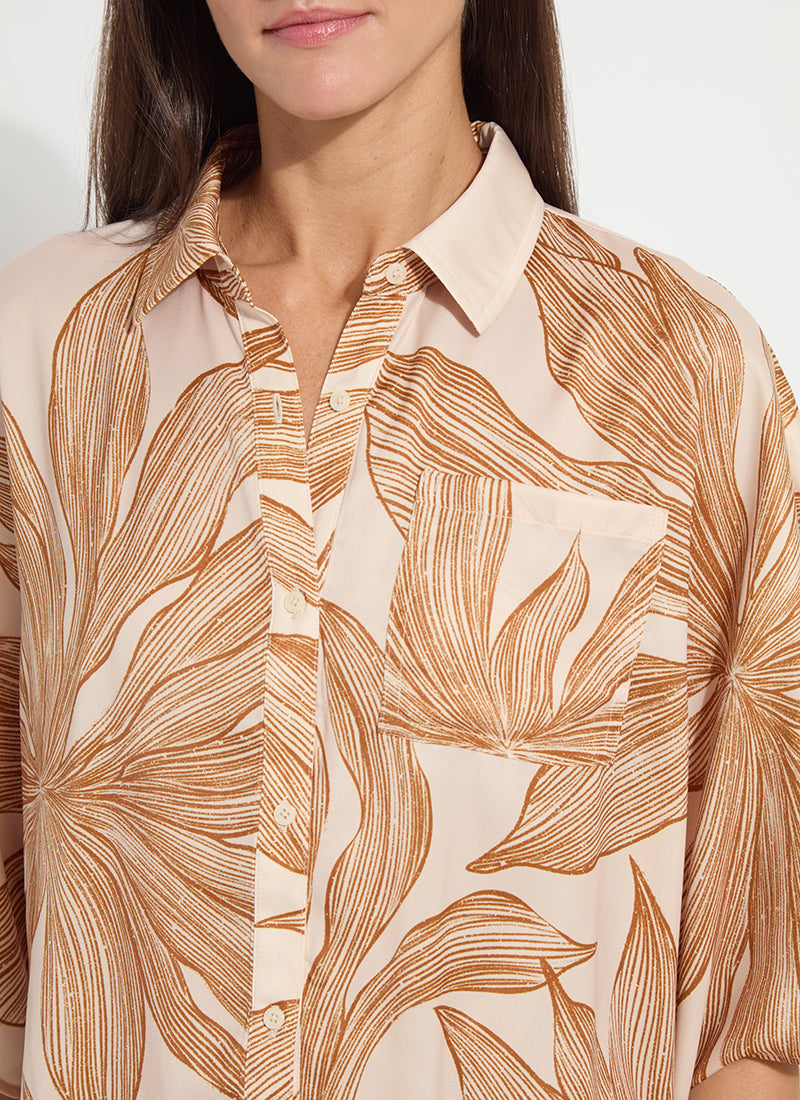 Nilza Tie Dolman Sleeve Top in sol de sal by Lysse