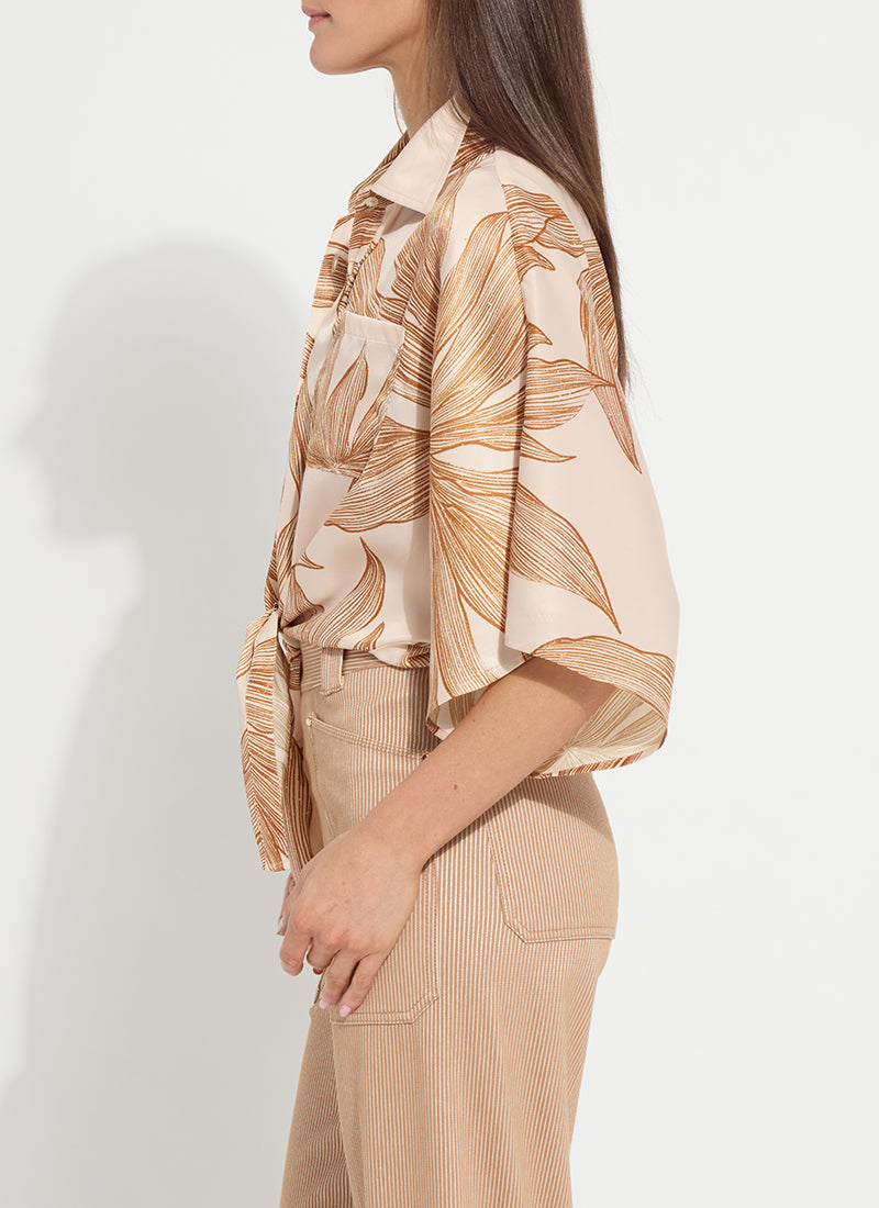 Nilza Tie Dolman Sleeve Top in sol de sal by Lysse