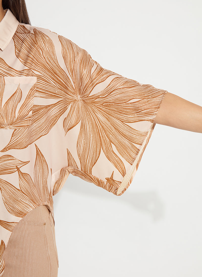 Nilza Tie Dolman Sleeve Top in sol de sal by Lysse