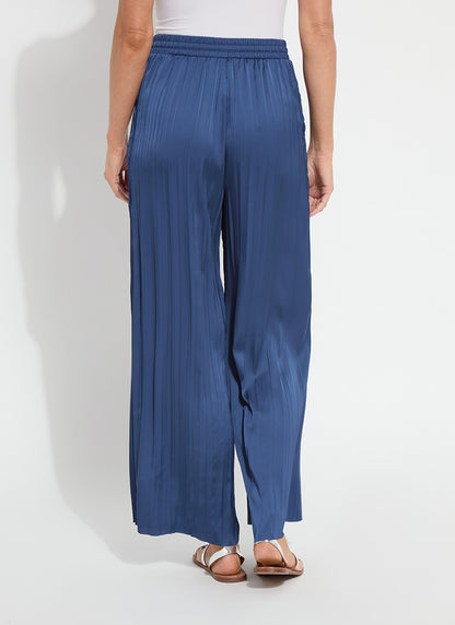 The Packable Pleated Palazzo Pant in capri blue by Lysse