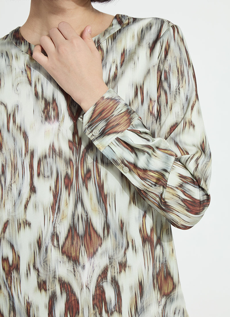 Tanni Crewneck Blouse in woodland paisley by Lysse
