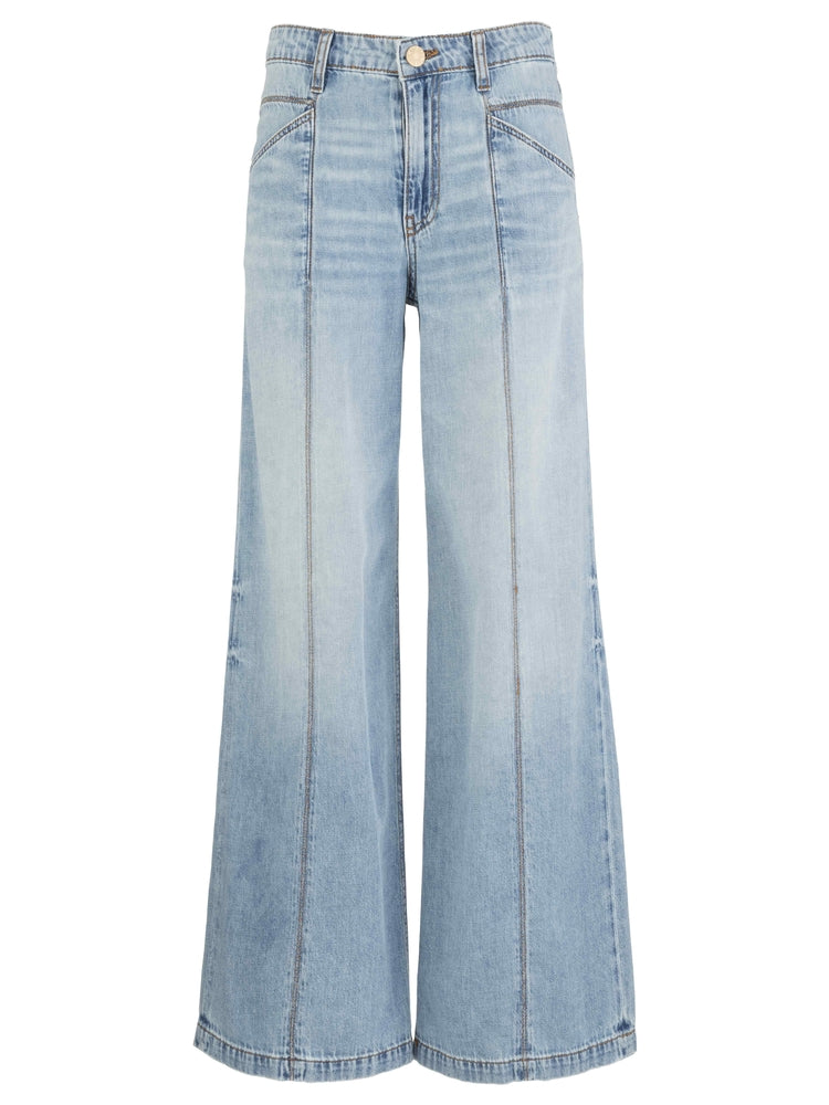 Jodi High Rise Front Princess Seam Pant in corel by KUT