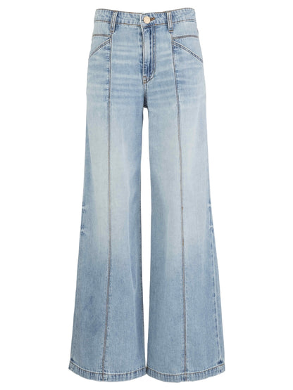 Jodi High Rise Front Princess Seam Pant in corel by KUT