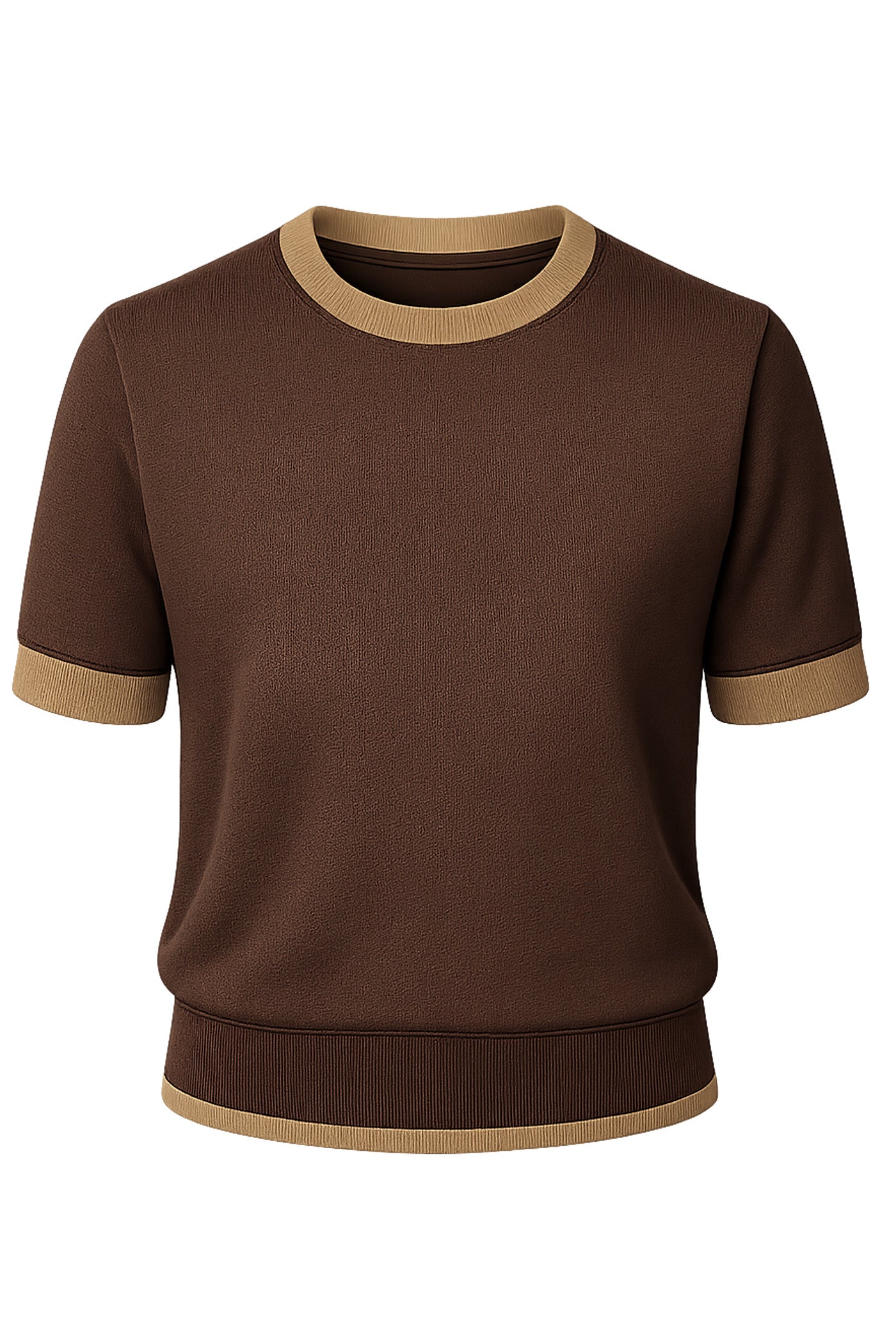 Dera Short Sleeve Sweater in dark roast by Another Love