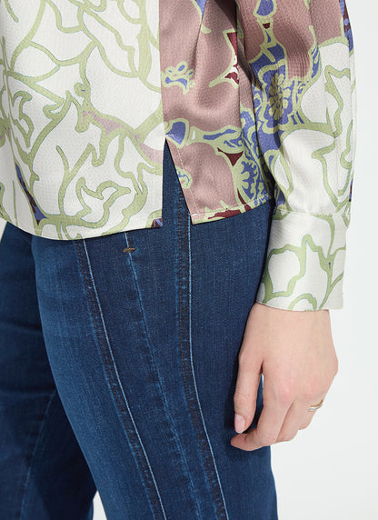 Seraphina Mock Neck Blouse in antique garden by Lysse