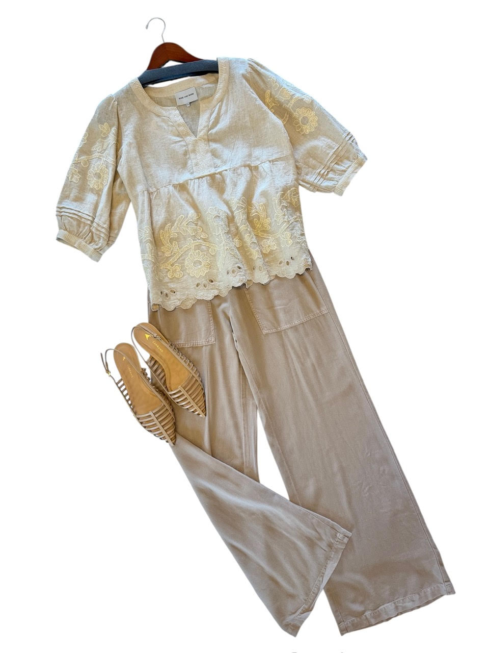 Casey Wide Leg Pant in khaki by Dylan