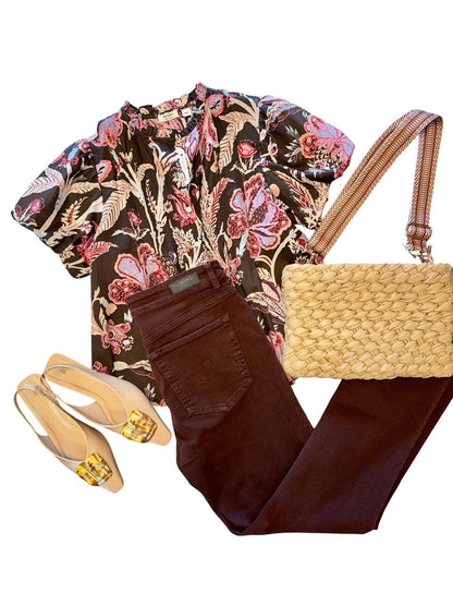 Isabella Printed Blouse in multi by Dylan