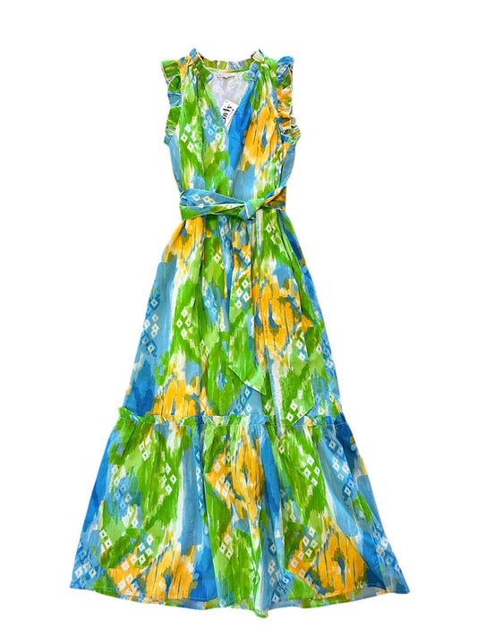 Christina Maxi Dress in summer ikat by Fitzroy & Willa