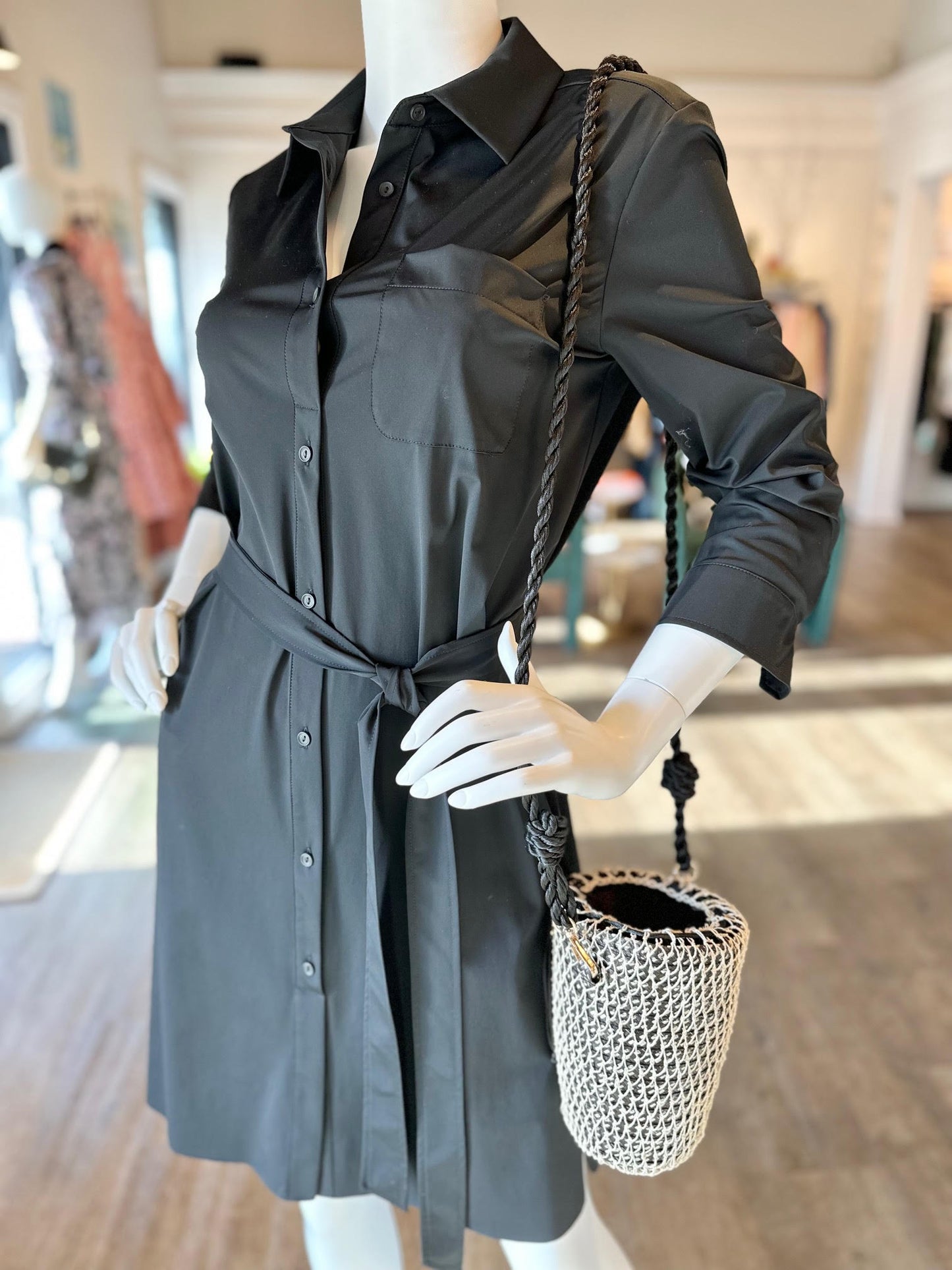 Schiffer 3/4 Sleeve Dress in black by Lysse