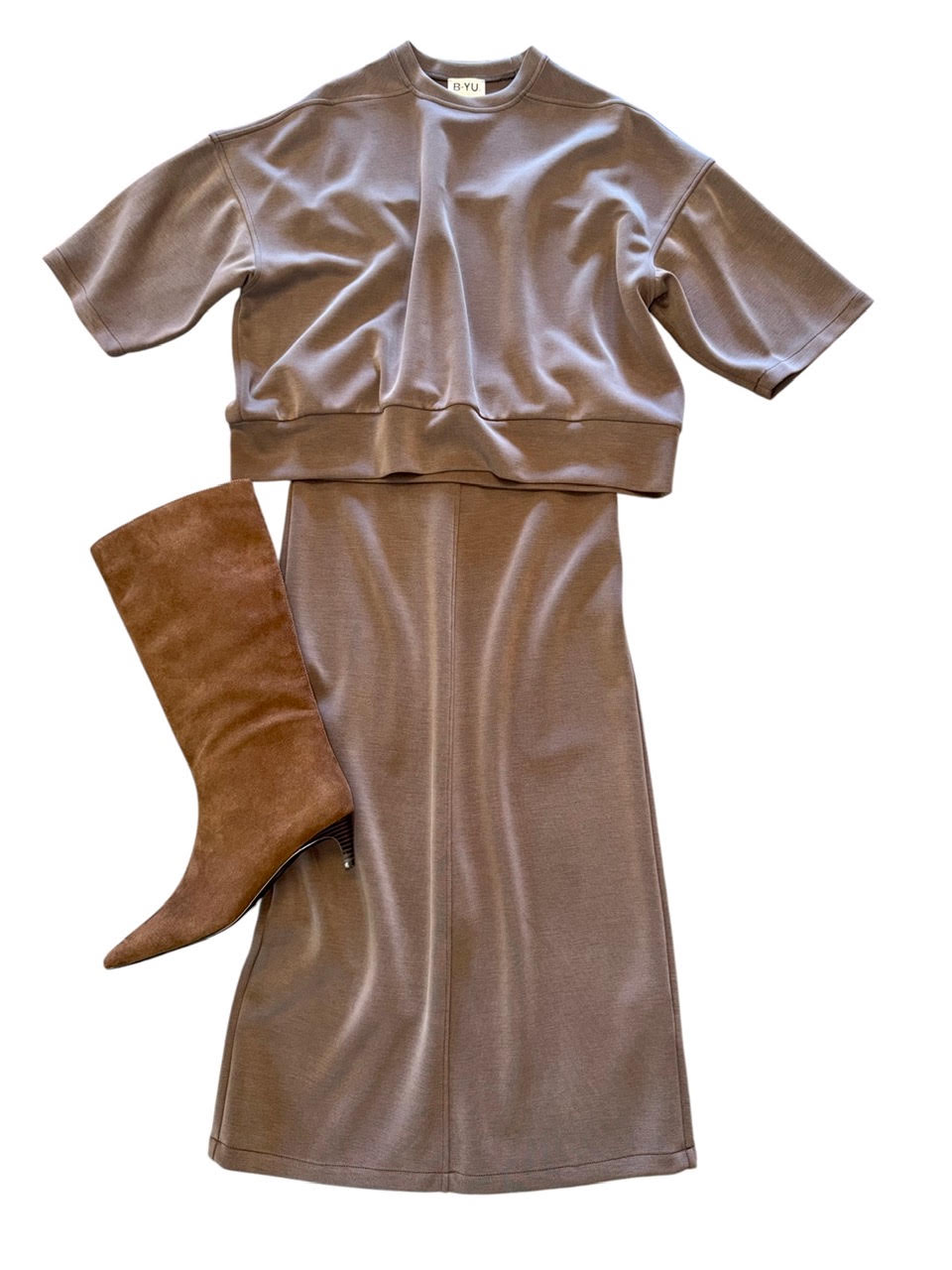 Scuba Skirt in brown by B-YU