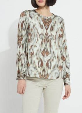 Tanni Crewneck Blouse in woodland paisley by Lysse