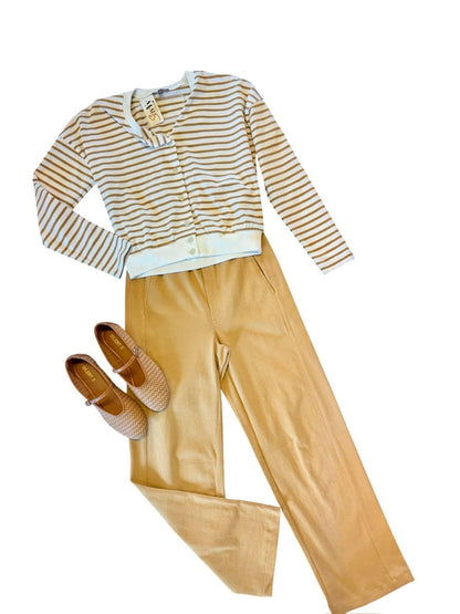 Side Panel Straight Leg Pant in burlap by Lilla P