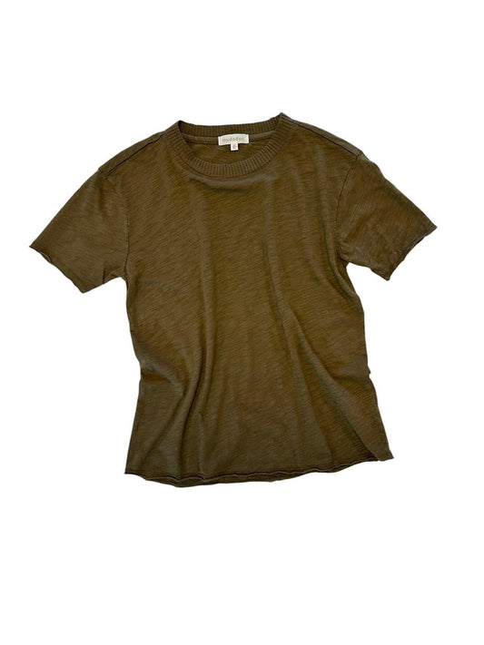 Short Sleeve Waffle Crew Neck Tee in fern by Mododoc